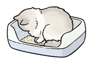 猫がトイレにいるイラスト